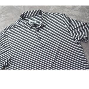 IBKUL Men's Stripe Polo Shirt Short Sleeve Performance Golf Casual Size L